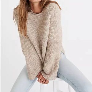 Madewell, Size XS, Oatmeal Confetti Wide Sleeve, Thick Sweater